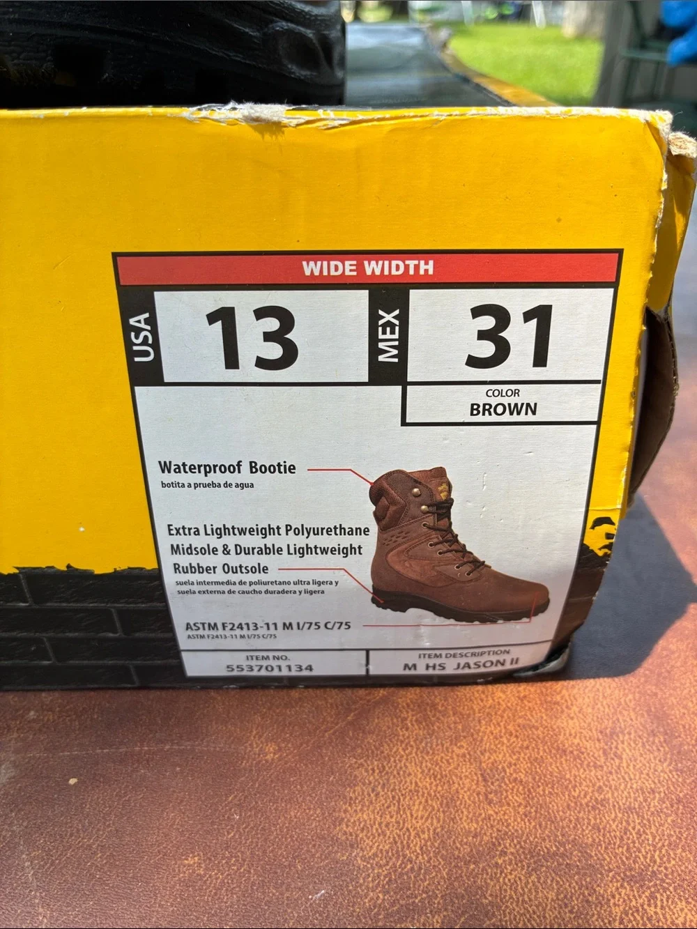 Waterproof Brown Men's Boat-Style Work Boots